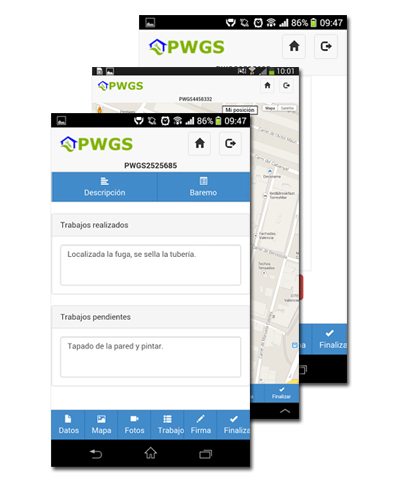 Capturas de PWGS en Android
